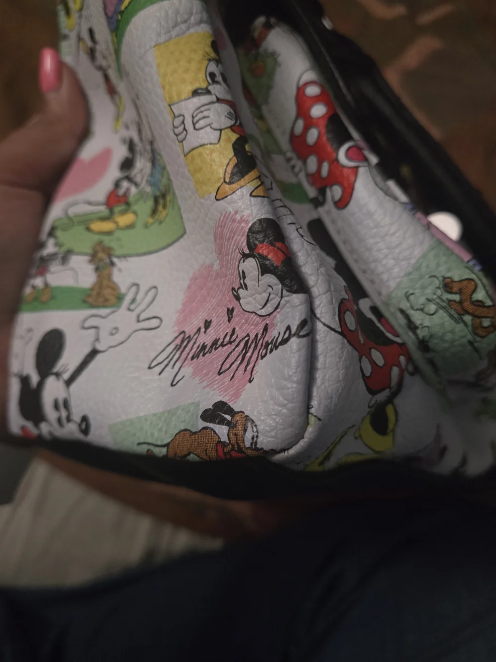 Authentic Disney Parks Comic-Print Mickey & Minnie Satchel